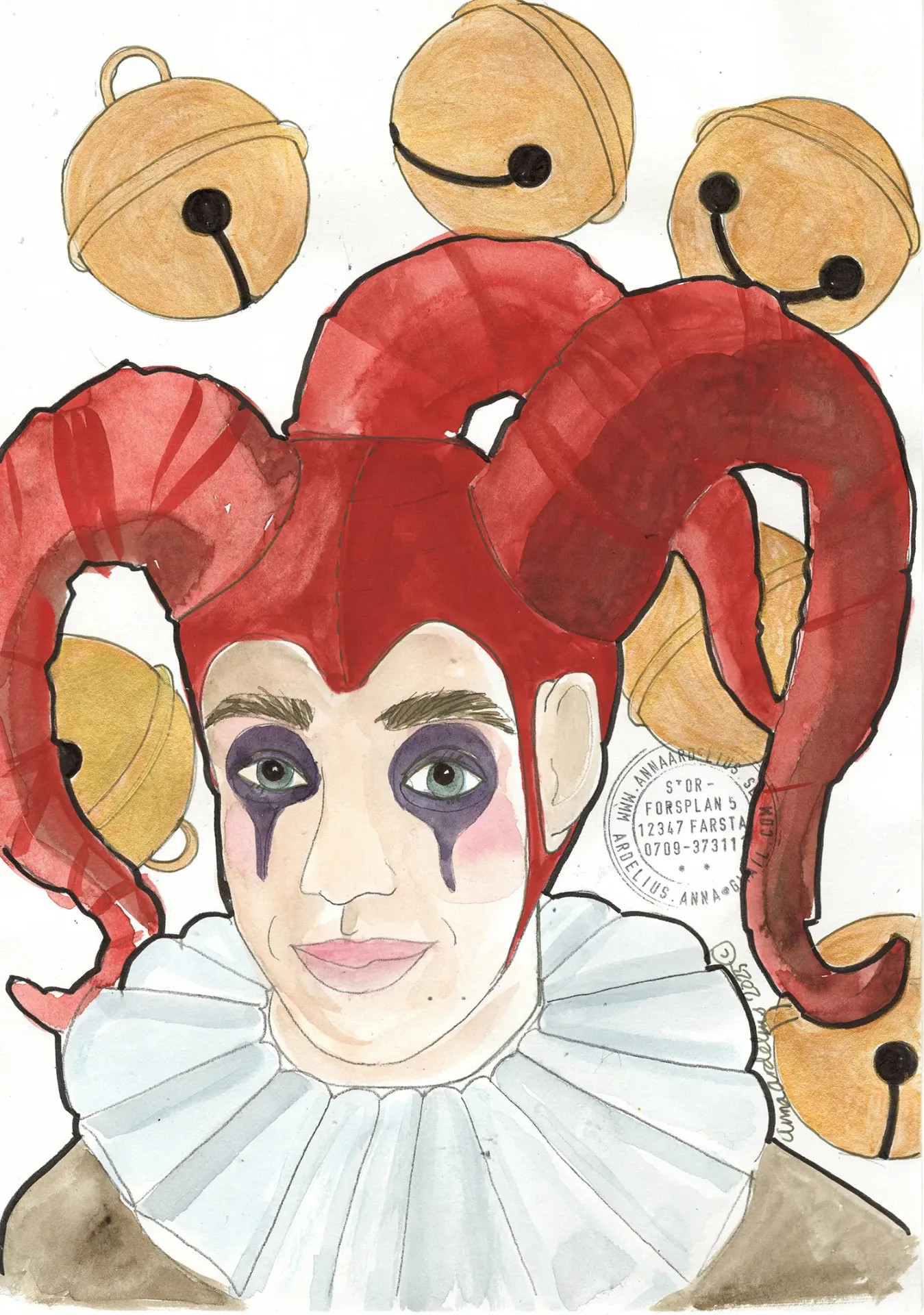 Anna Ardelius skiss till clownen.